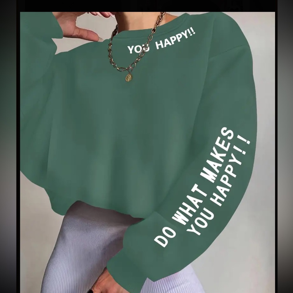 Relaxed Crewneck Graphic Sweatshirt - Green
